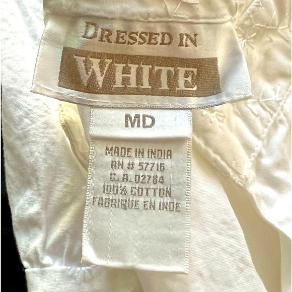 Dressed in White Cotton White Dress size M - Picture 3 of 5